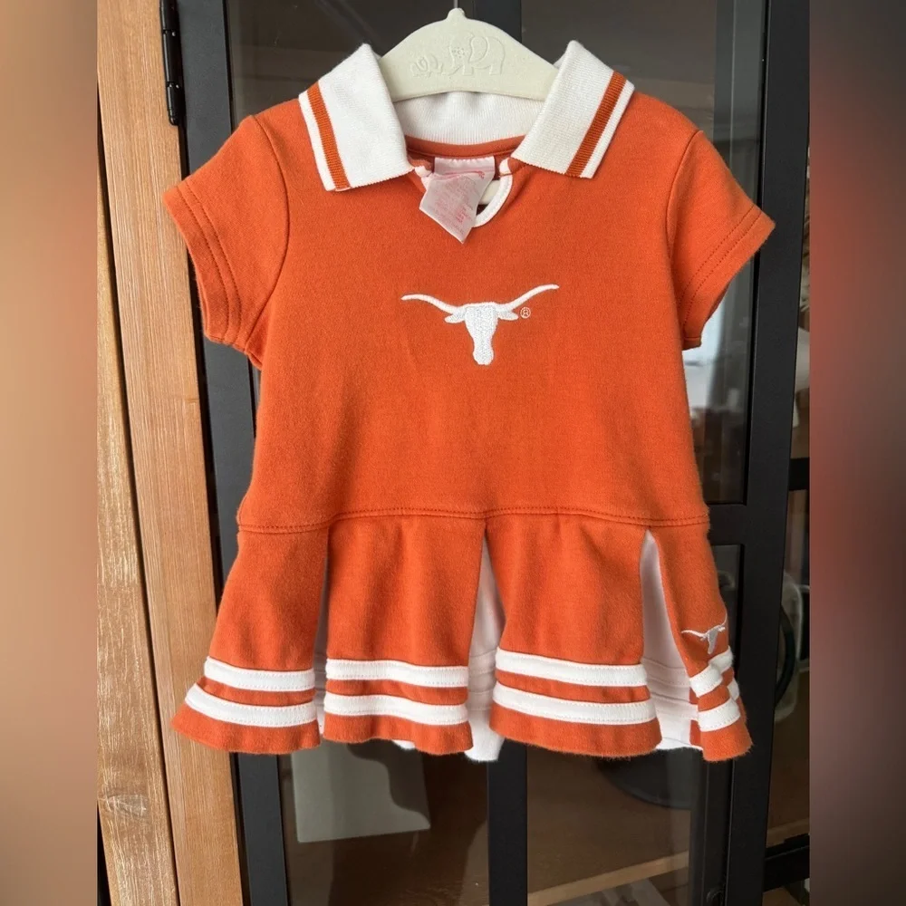 UT Longhorns Texas cheerleader polo dress baby girl Austin university of pique